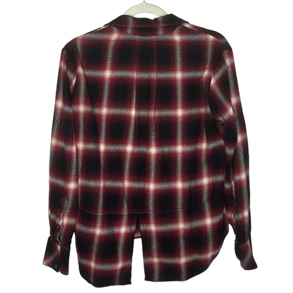 Cloth & Stone Red Plaid Button Down Long Sleeve Shirt - Picture 4 of 13